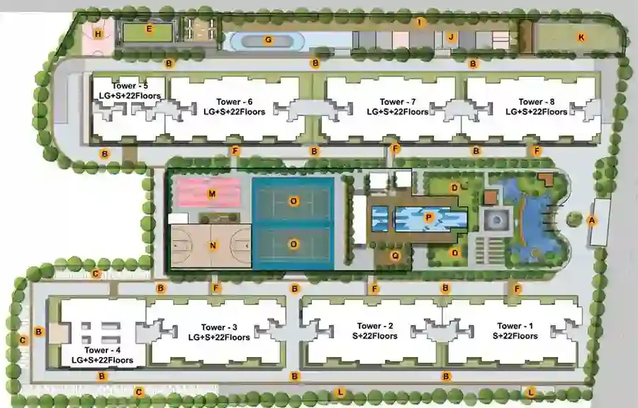 Kohinoor Boulevard Towers master plan layout